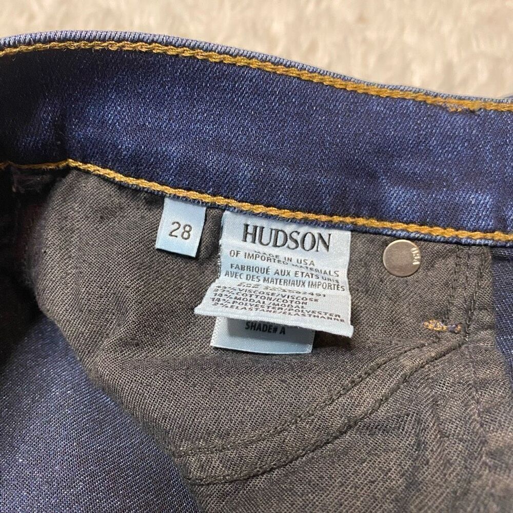 Hudson Skinny Jeans Womens Size 28 Mid Rise Dark Blue Stretch Denim 30" Inseam - Picture 4 of 10